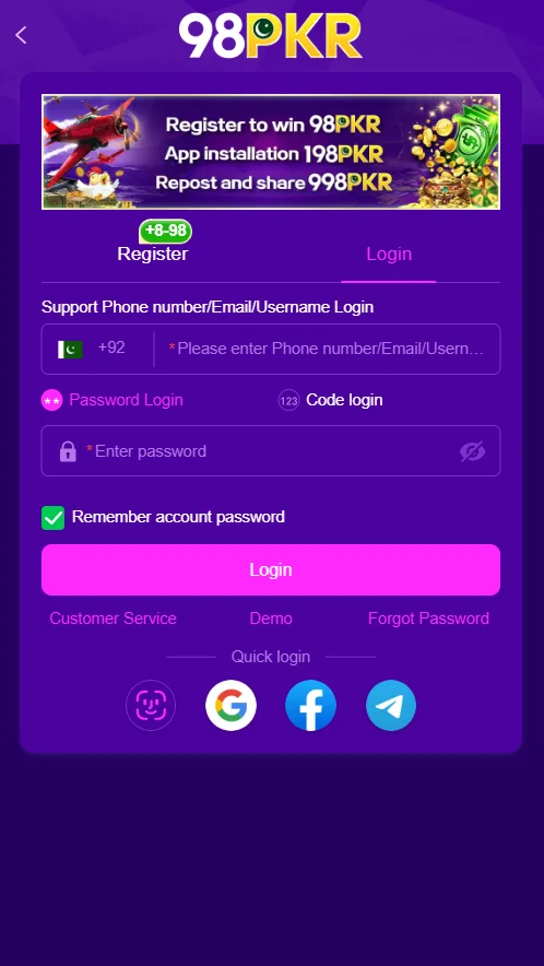98 PKR Login