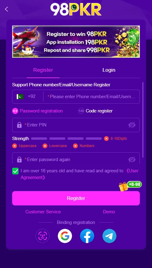 98 PKR Game Register